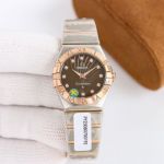 2024 New AAA Replica Swiss Omega Constellation 316L Stainless Steel Roman Marker Plated Gold Bezel